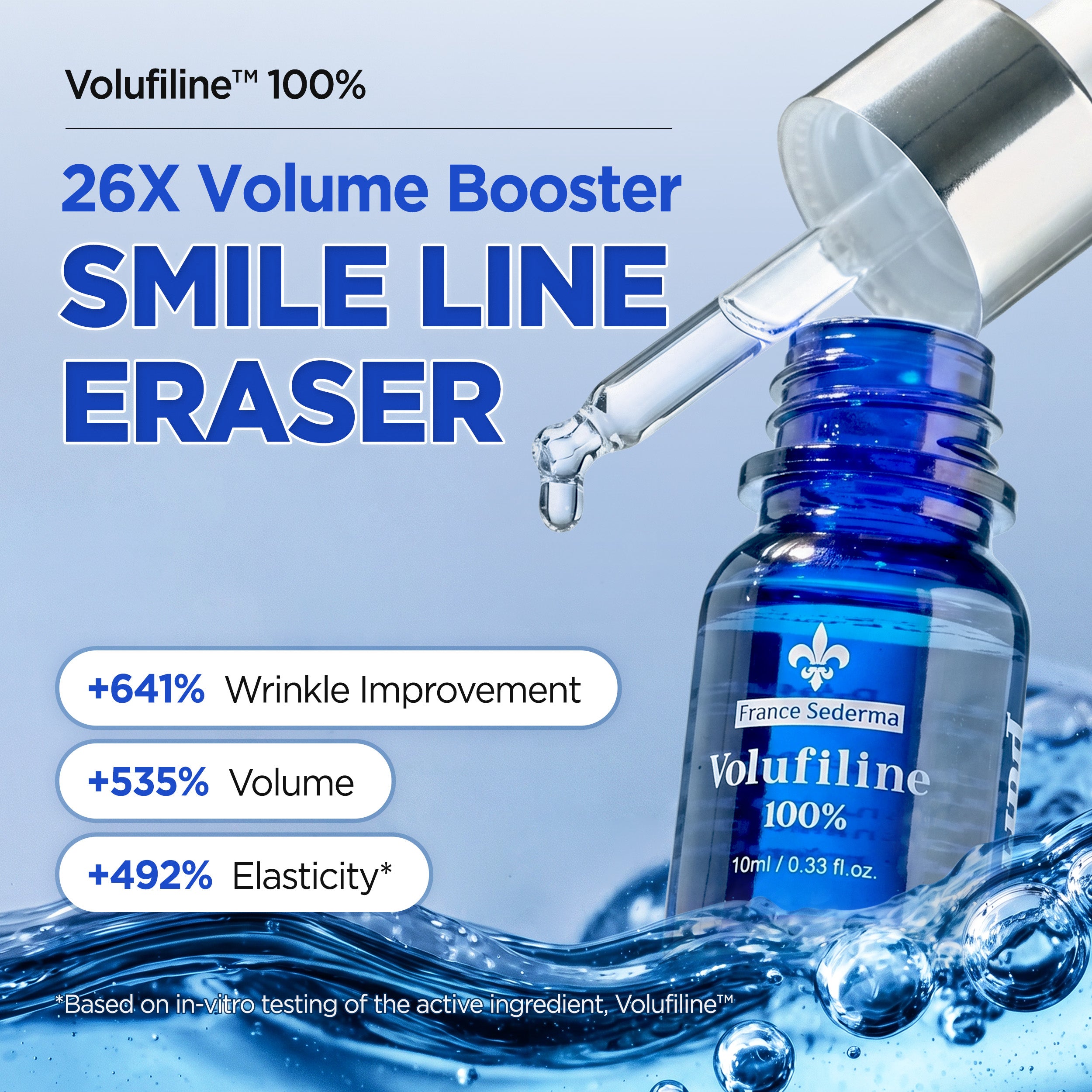 THEPURI Volufiline Booster Serum 0.33 fl oz (10ml), Sederma France Face Volume Look Plumping Ampoule