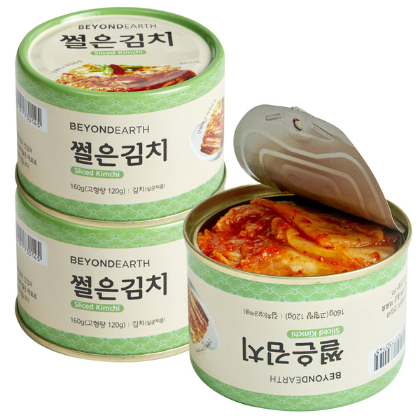 BEYONDEARTH Korean Canned Kimchi, Napa Cabbage Kimchi, Naturally Fermented 3 Pacl